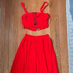 Forever 21 Red top and skirt set.